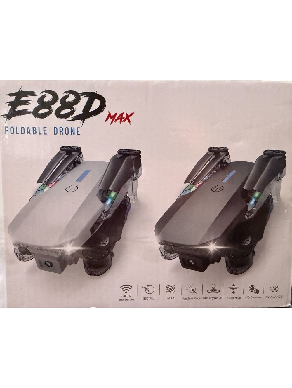 E88D Max Foldable RC Drone Dual HD Camera WiFi FPV Obstacle Avoidance Quadcopter